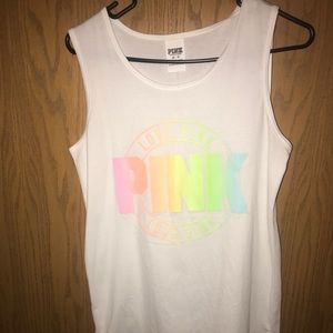 Women’s casual PINK white tank top